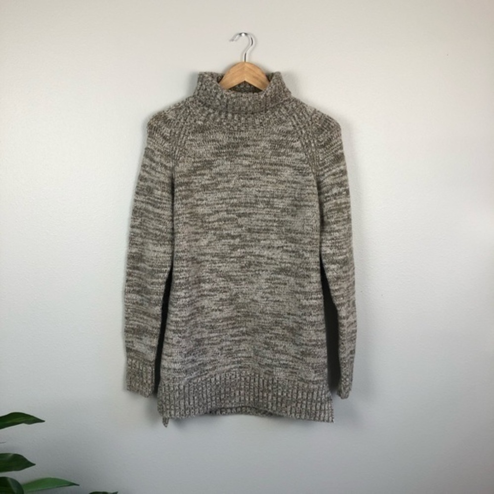 ZARA knit turtleneck sweater brown marled